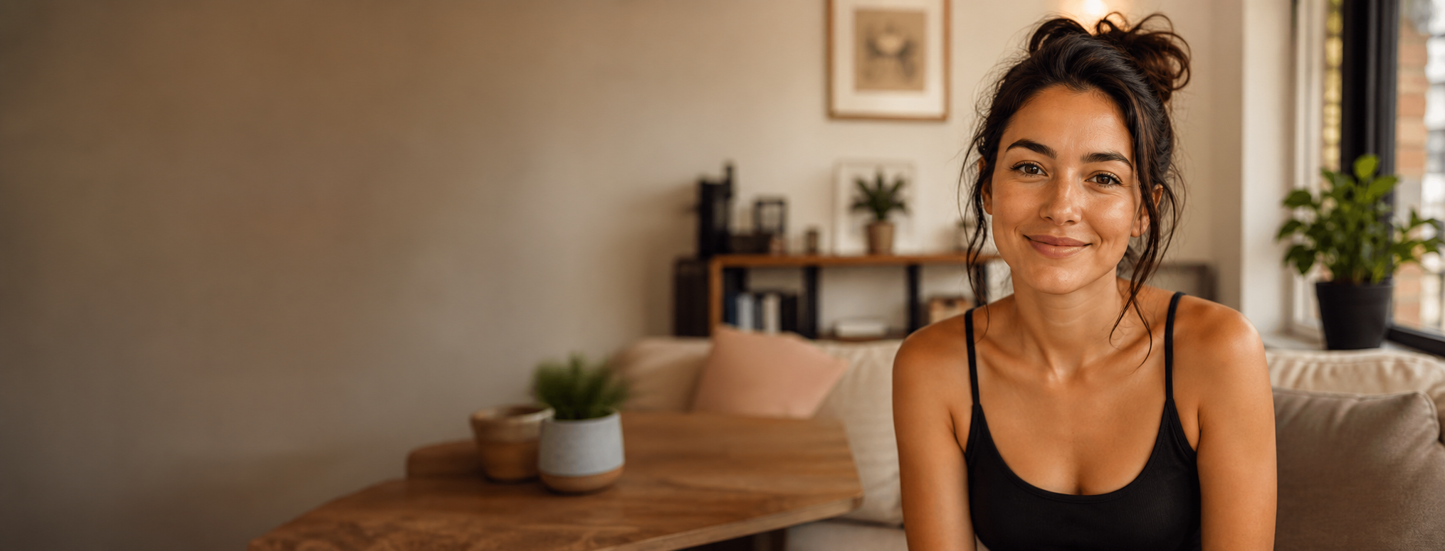 Community member smiling in a warm editorial portrait